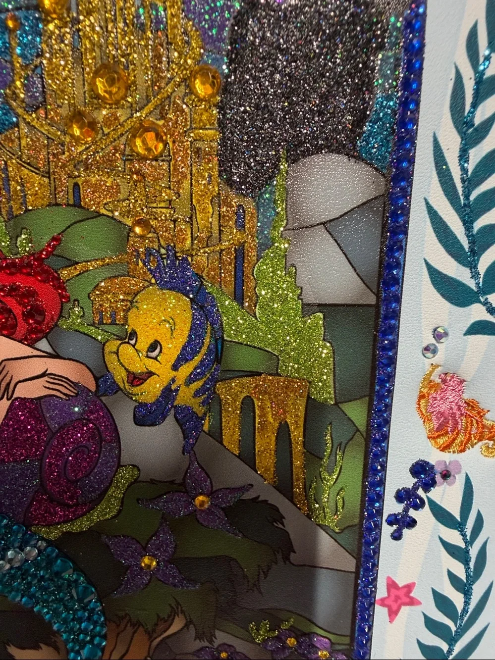 Loungefly Little Mermaid Stained Glass Window Blinged Backpack